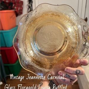 Carnival Glass Floragold Louisa Ruffled Plate